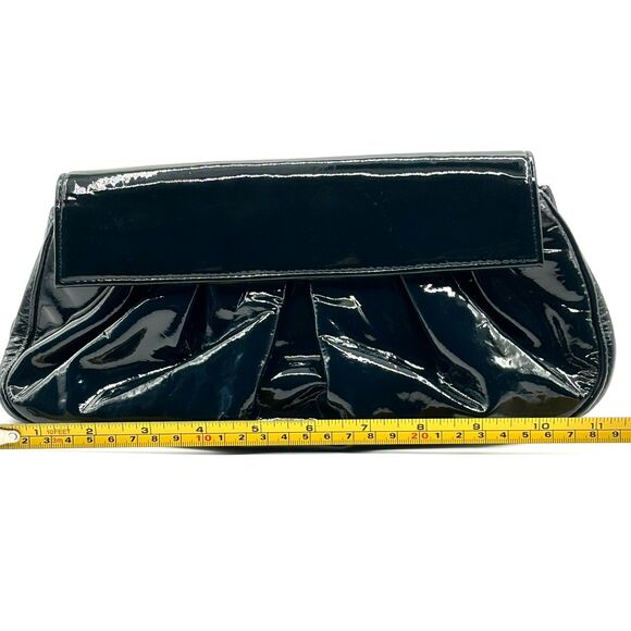 Rare LAI Patent Leather Clutch | Blue/Green Color w Metallic Gold Interior | Y2K - Picture 15 of 15